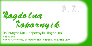 magdolna kopornyik business card